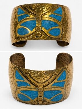 🦋 Magical Artisan Butterfly Cuff – Handmade Bronze Beauty from Mexico 🇲🇽❤️🦋🦋